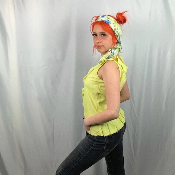 Zara Lime Vest With  Tie - Picture 2 of 3